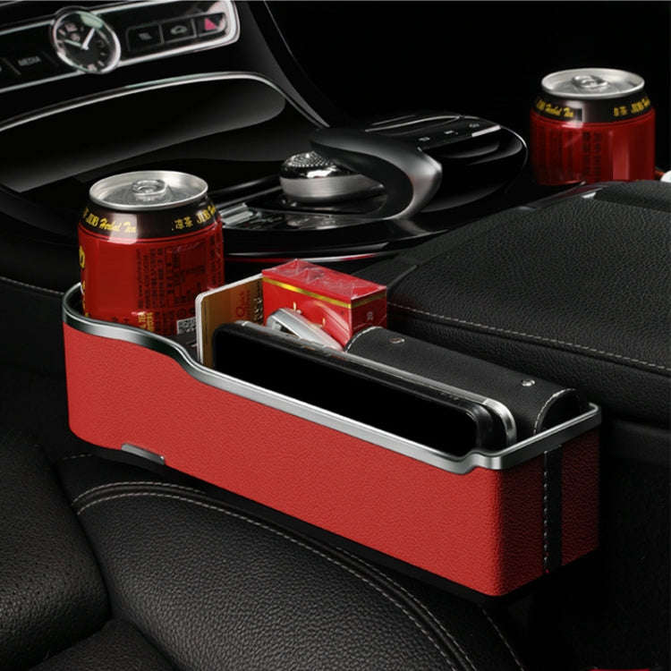 Car Seat Gap Storage Box Multifunctional Mobile Phone USB Charger, Color: QC3.0 Beige