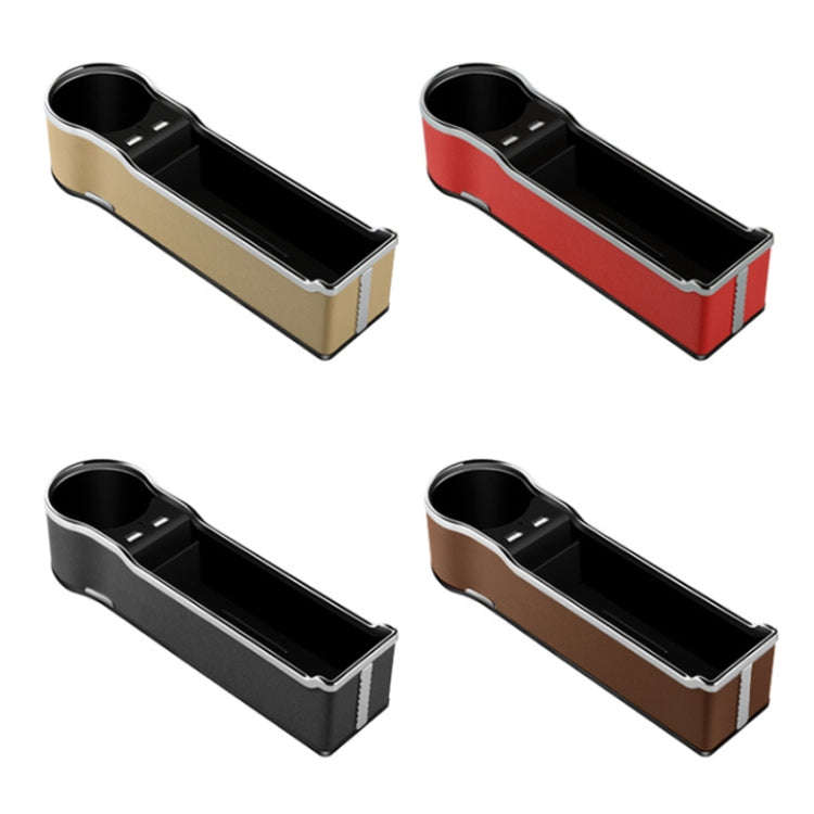 Car Seat Gap Storage Box Multifunctional Mobile Phone USB Charger, Color: QC3.0 Beige