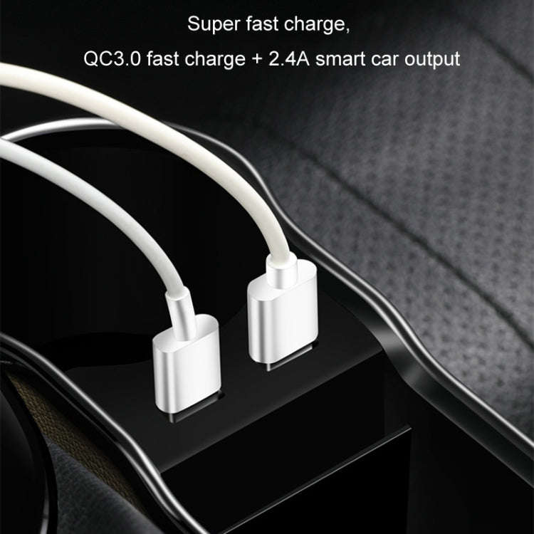 Car Seat Gap Storage Box Multifunctional Mobile Phone USB Charger, Color: QC3.0 Black