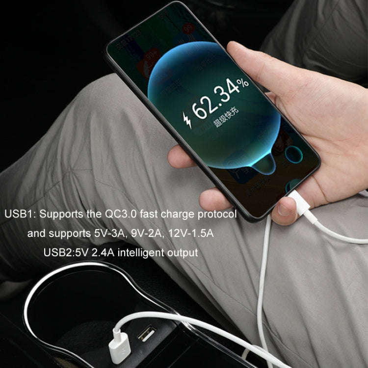 Car Seat Gap Storage Box Multifunctional Mobile Phone USB Charger, Color: QC3.0 Beige