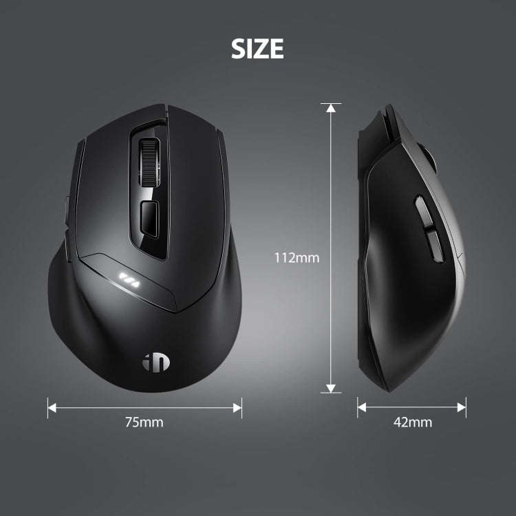 Inphic DR01 Bluetooth 3 Mode Wireless Mouse Charging Quiet Office Game Laptop Computer Home Use(B...