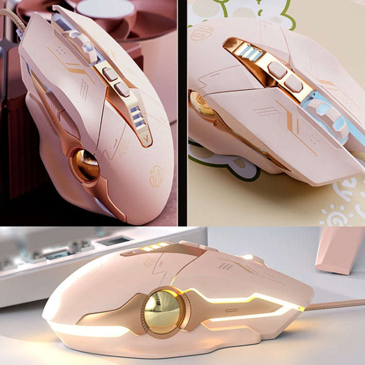 Inphic PW5 Mecha Wired Game Mouse Macro Definition Light Mute Office USB Computer Mouse