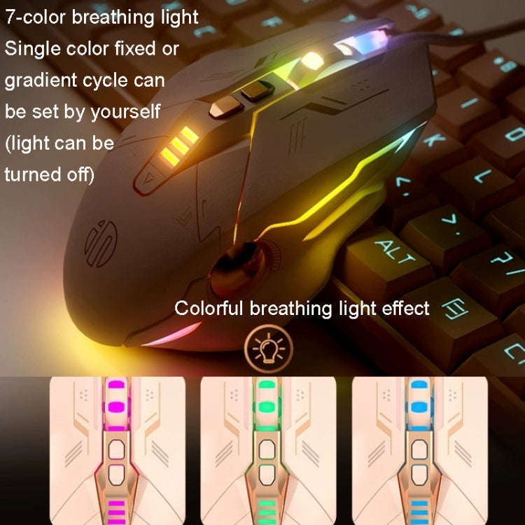 Inphic PW5 Mecha Wired Game Mouse Macro Definition Light Mute Office USB Computer Mouse