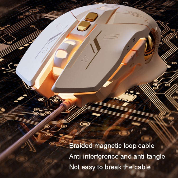 Inphic PW5 Mecha Wired Game Mouse Macro Definition Light Mute Office USB Computer Mouse