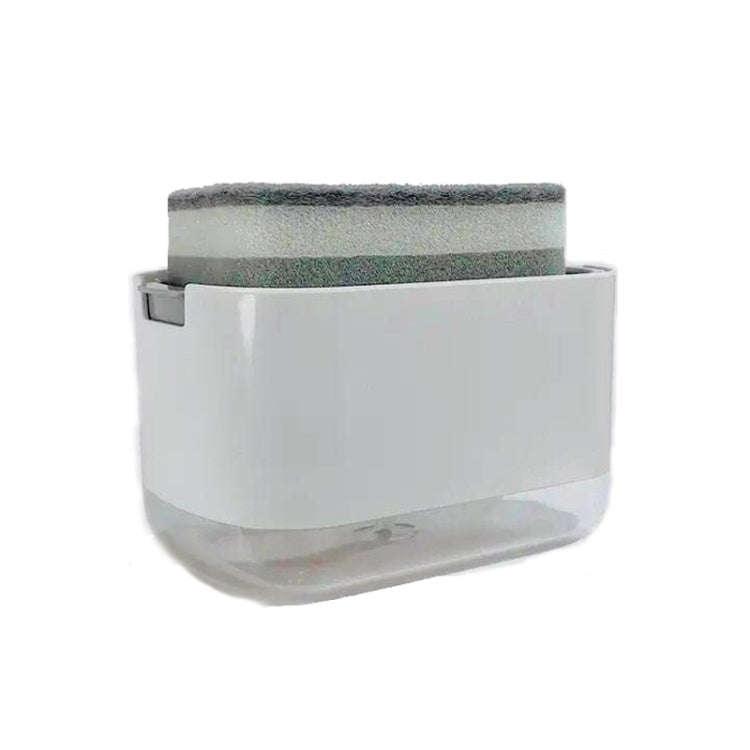 Press Type Soap Dispenser Detachable Double Layer Drainage Design Soap Dish, Spec: White With Sponge