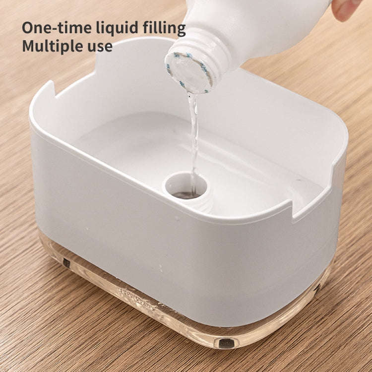 Press Type Soap Dispenser Detachable Double Layer Drainage Design Soap Dish, Spec: White No sponge