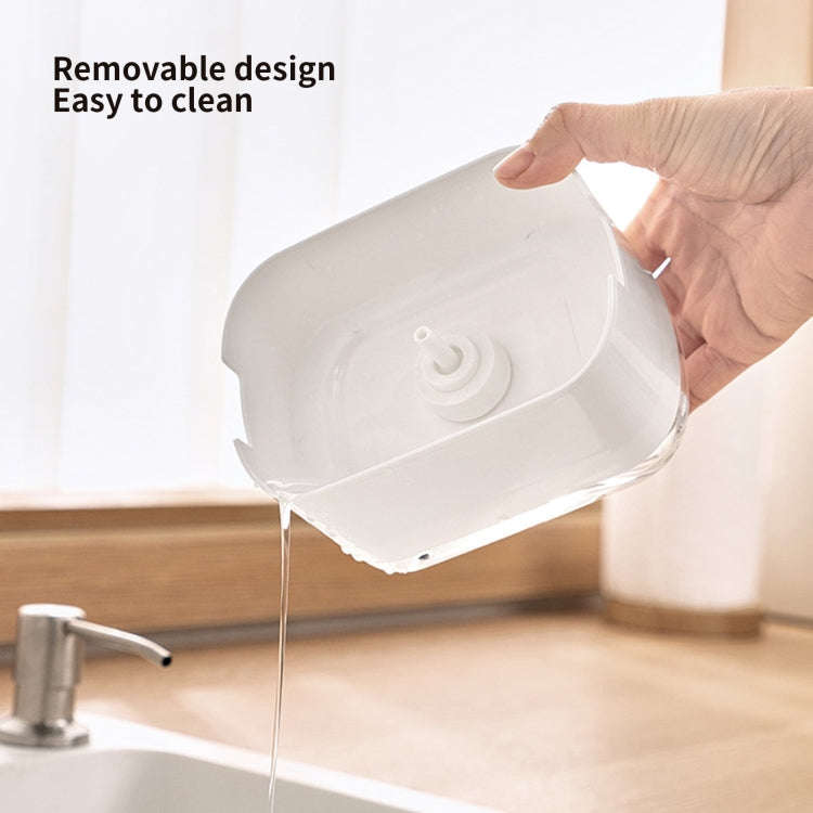 Press Type Soap Dispenser Detachable Double Layer Drainage Design Soap Dish, Spec: White With Sponge