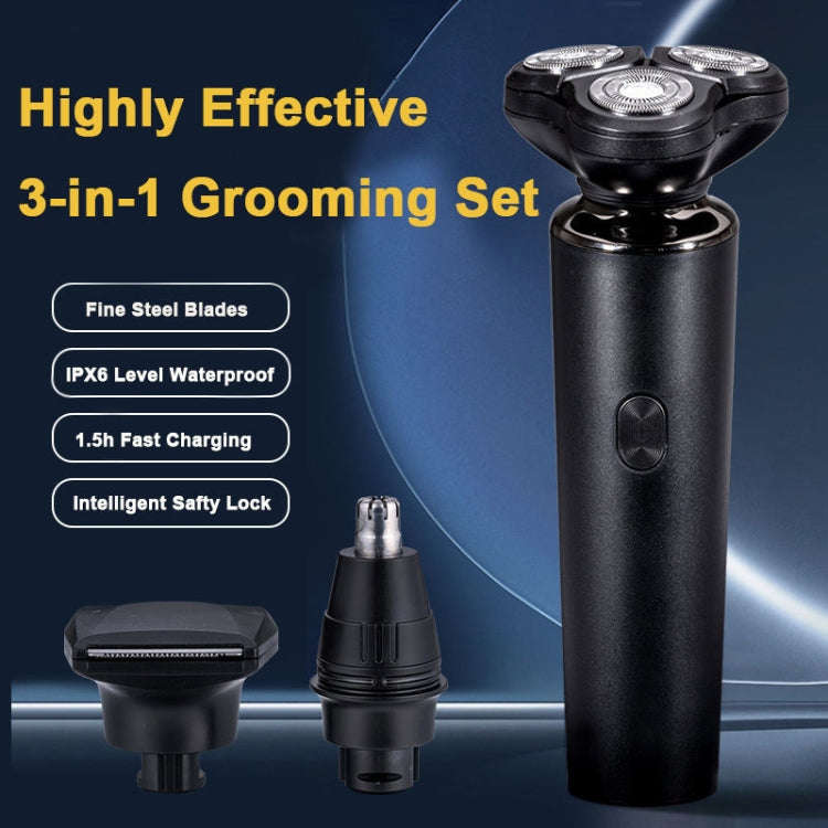 3-in-1 Multifunctional Razor Electric Shaver Nose Hair Sideburn Trimmer(English Neutral Version)