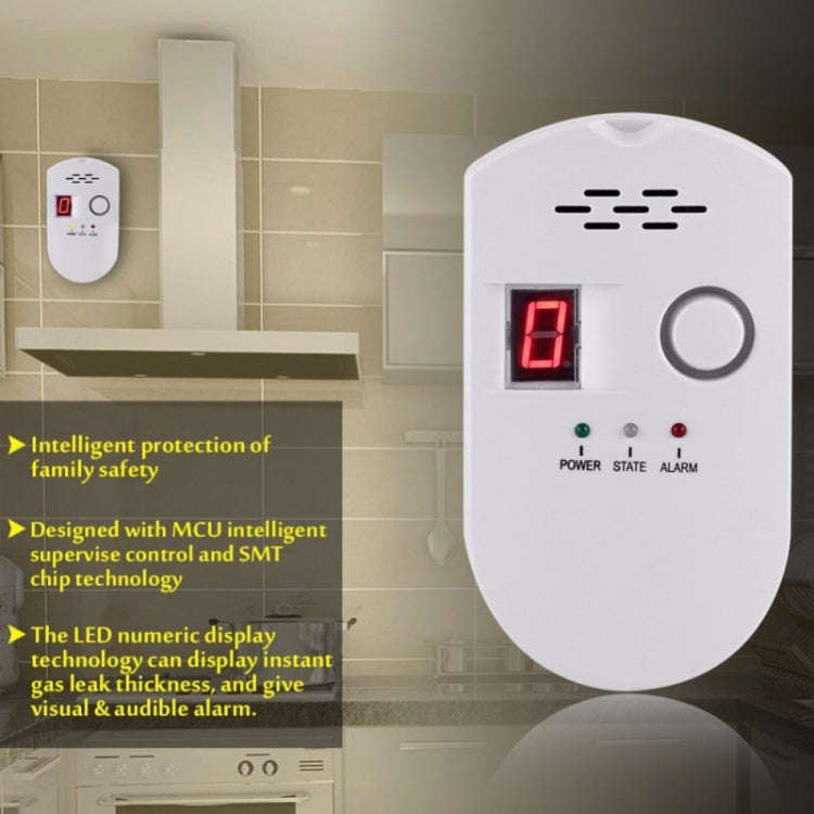 Combustible Gas Pipeline Digital Display Alarm, Specification: UK Plug