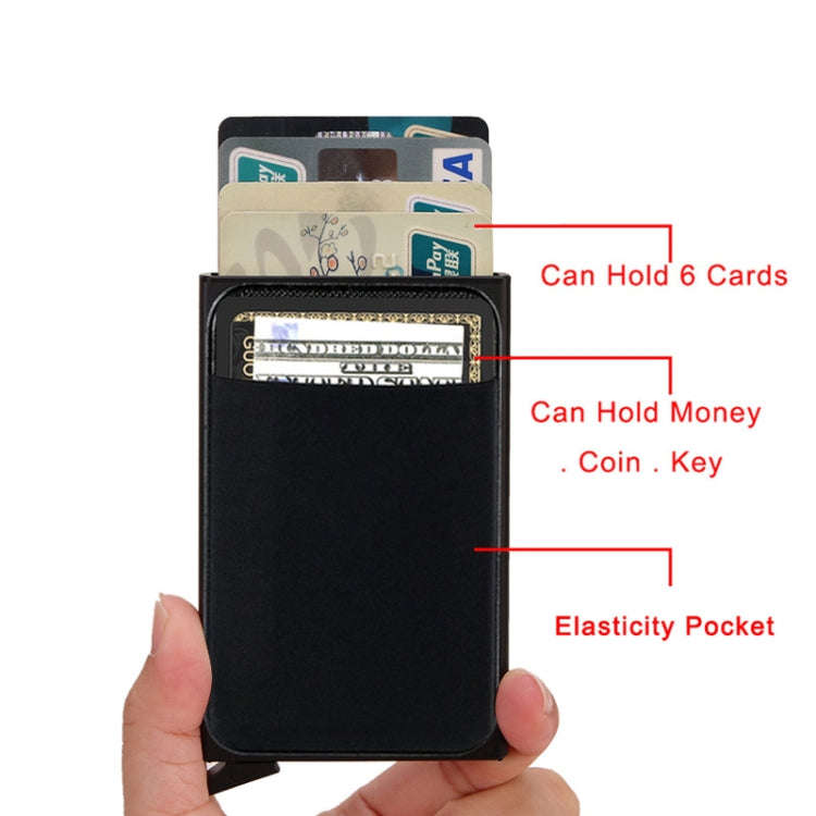 RFID Short Metal Card Case Credit Card Holder Wallet(Red)