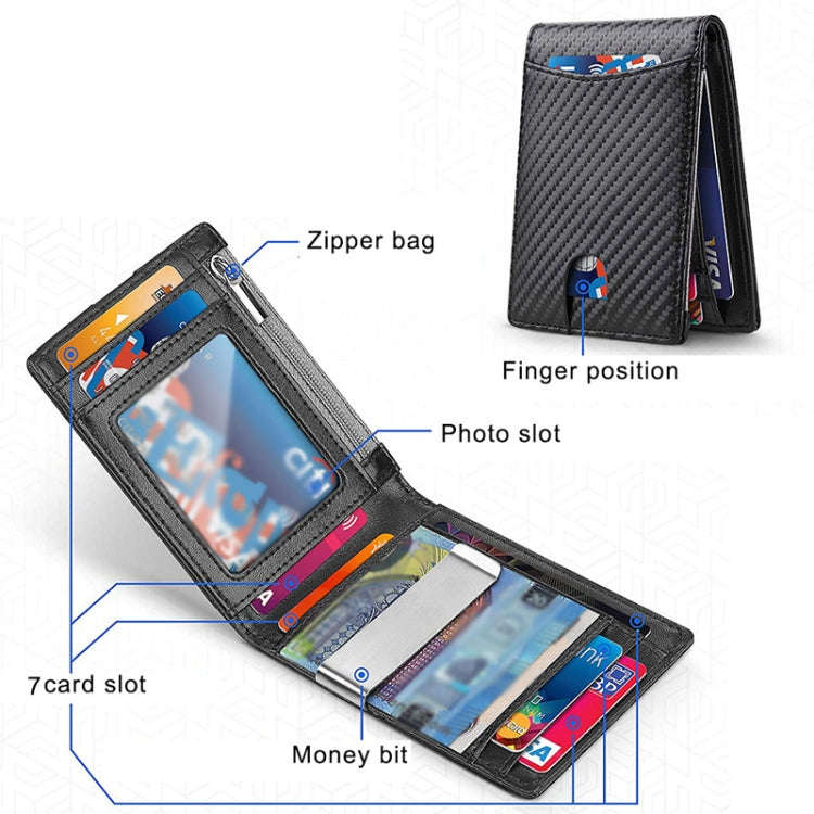 RFID Anti-Theft Brush Men Vintage Leather Wallet Card Case(Flat Pattern+Orange Inner)