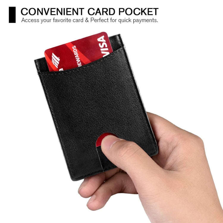 RFID Anti-Theft Brush Leather Multi Card Pocket Coin Wallet Credit Card Case(Flat Pattern+Orange ...