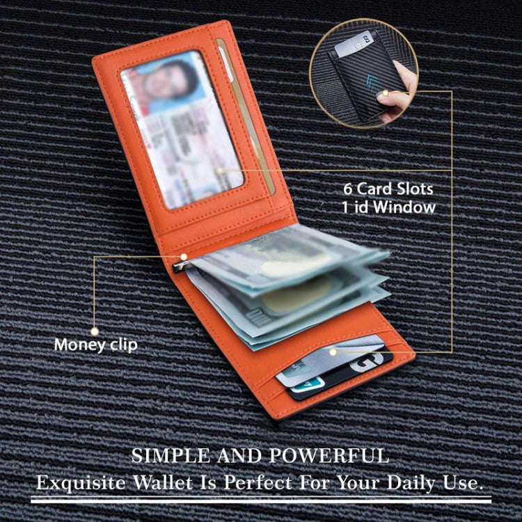 RFID Anti-Theft Brush Leather Multi Card Pocket Coin Wallet Credit Card Case(Flat Pattern+Blue In...