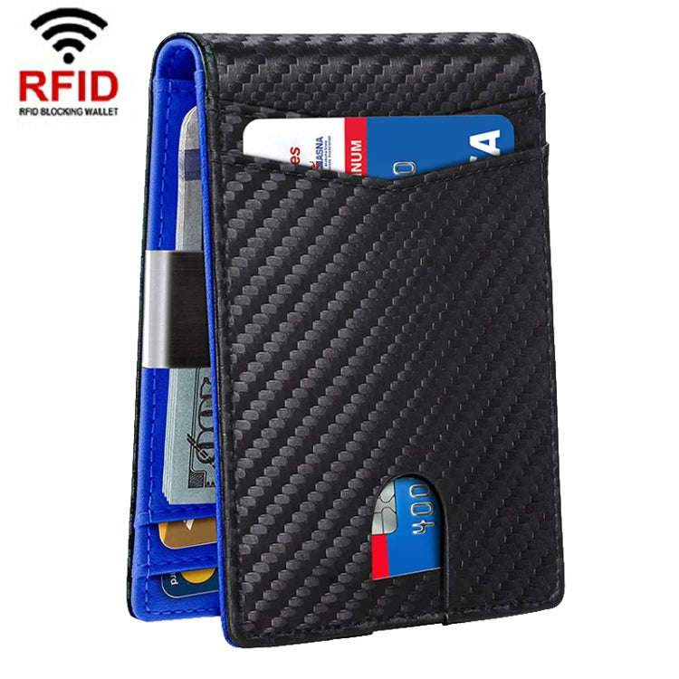 RFID Anti-Magnetic And Anti-Theft Leather Multi-Card Credit Card Wallet Coin Purse(Carbon Fiber B...