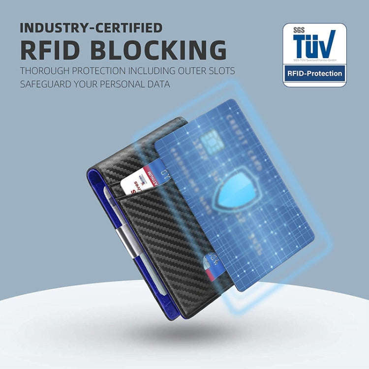 RFID Anti-Magnetic And Anti-Theft Leather Multi-Card Credit Card Wallet Coin Purse(Carbon Fiber B...