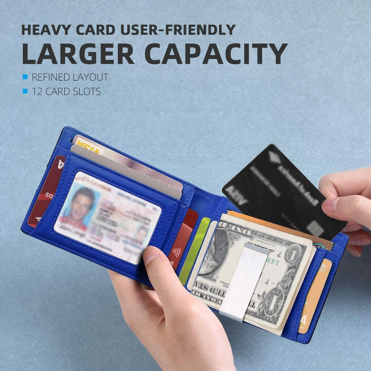 RFID Anti-Magnetic And Anti-Theft Leather Multi-Card Credit Card Wallet Coin Purse(Beige)