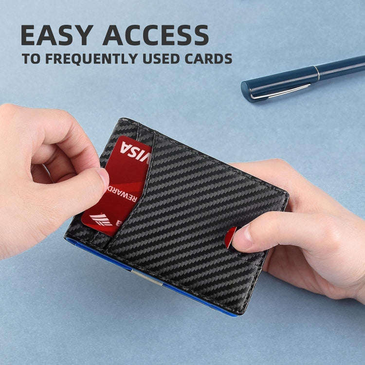 RFID Anti-Magnetic And Anti-Theft Leather Multi-Card Credit Card Wallet Coin Purse(Carbon Fiber B...