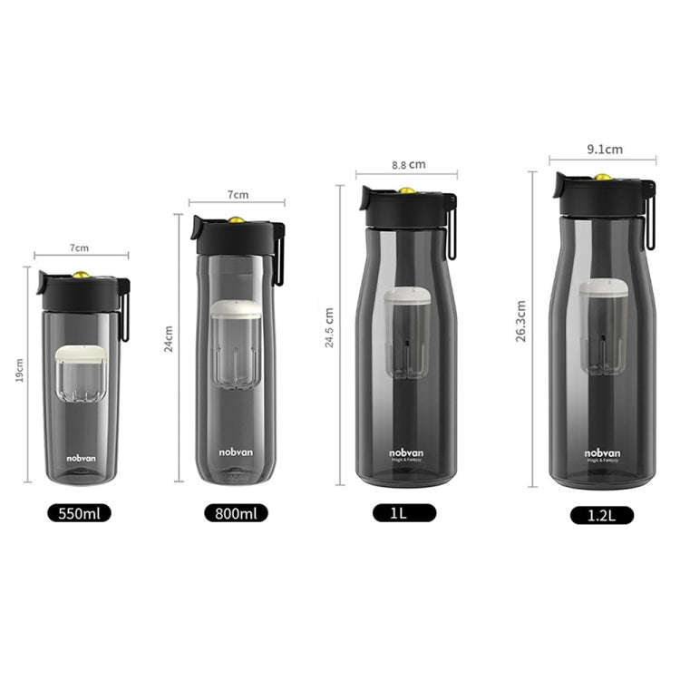 Nobvan Magic Ball Magnetic Bomb Tea Warehouse Tritan Large Capacity Sports Cup, Style: 550ml (Gray)