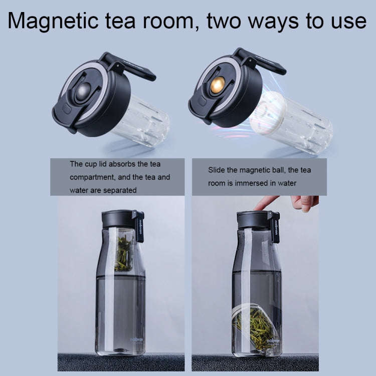 Nobvan Magic Ball Magnetic Bomb Tea Warehouse Tritan Large Capacity Sports Cup, Style: 550ml (Gray)