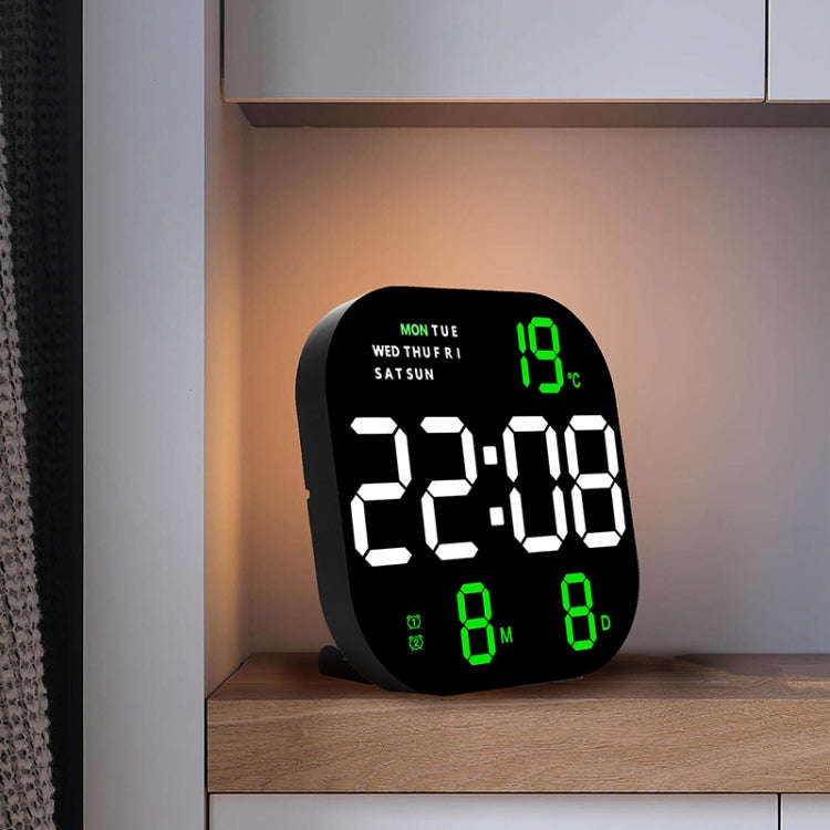 6633 LED Screen Digital Display Timing Desktop Alarm Clock Living Room Hanging Clock(White Light)