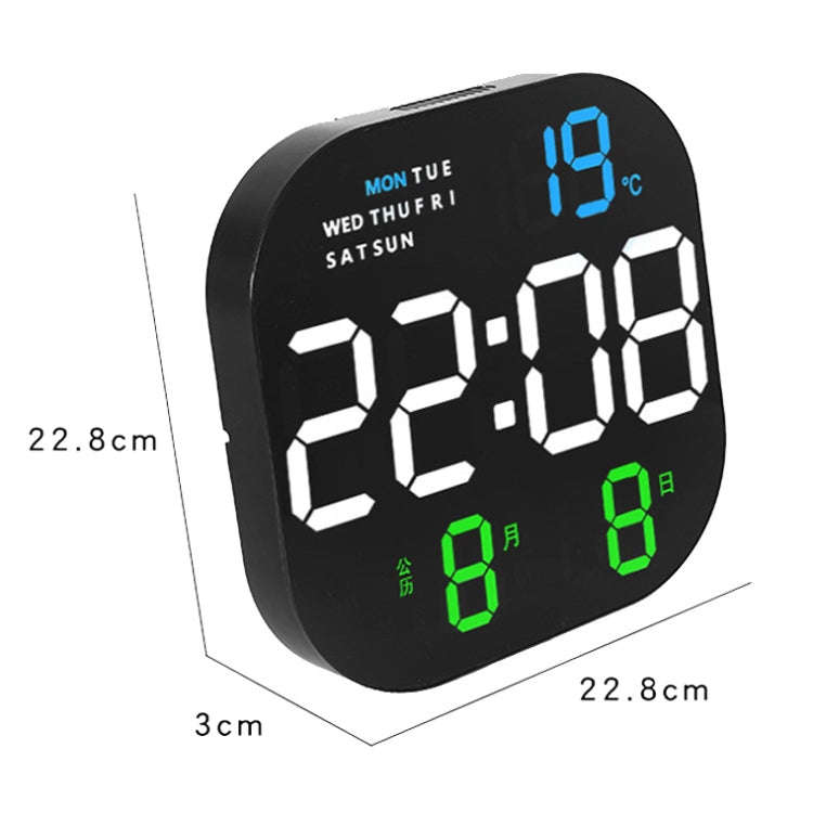 6633 LED Screen Digital Display Timing Desktop Alarm Clock Living Room Hanging Clock(White Light)