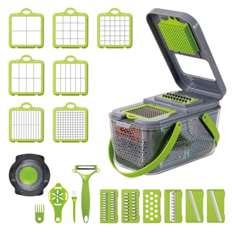 22 in 1 Multifunctional Food Chopper Grater Onion Dicer Veggie Cutter with 13 Stainless Steel Bla...