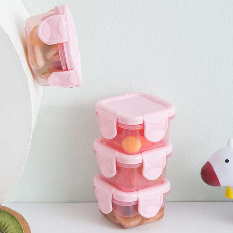 60ml Mini Fresh-Keeping Box Food Grade Thickened Sealed Baby Food Supplement Box(Girly Pink)