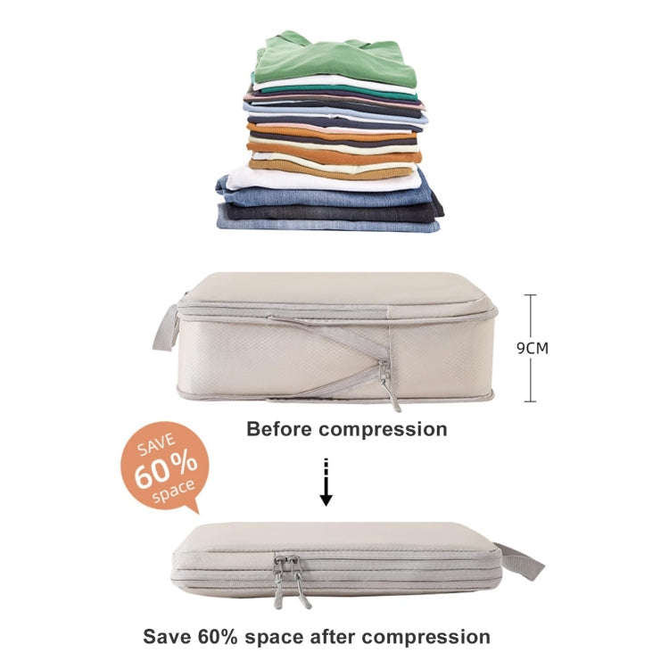 9 In 1  Compression Packing Cubes Expandable Travel Bags Luggage Organizer(Beige)