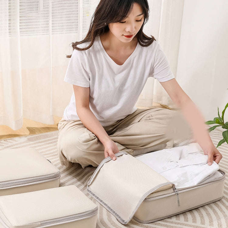9 In 1  Compression Packing Cubes Expandable Travel Bags Luggage Organizer(Beige)