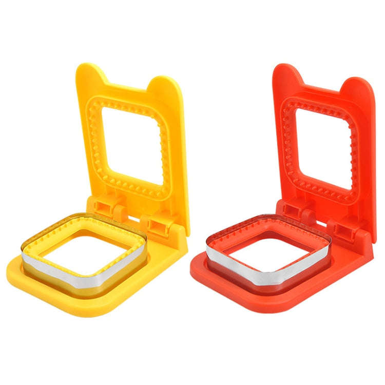 Stainless Steel Square Sandwich Mold Maker DIY Toast Sandwich Bread Cutting Machine(Red)