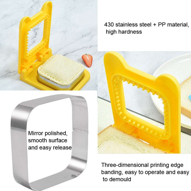 Stainless Steel Square Sandwich Mold Maker DIY Toast Sandwich Bread Cutting Machine(Red)