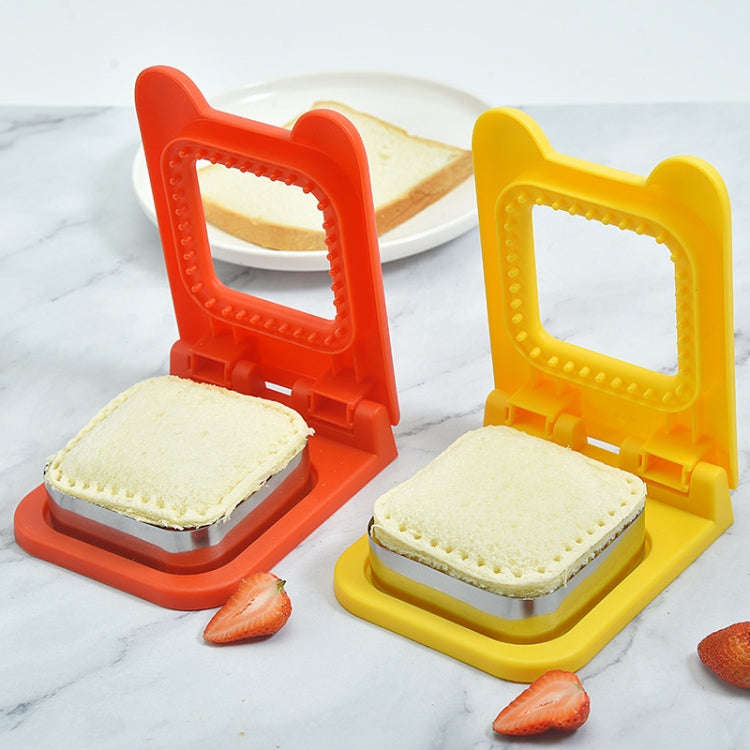 Stainless Steel Square Sandwich Mold Maker DIY Toast Sandwich Bread Cutting Machine(Red)