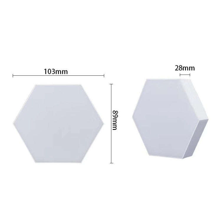 10pcs/set RGB Symphony Hexagon Lights DIY Bedside Ambient Wall Lamp Smart Honeycomb Light(Bluetoo...