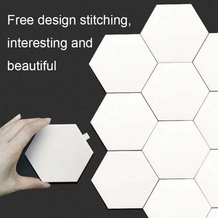 12pcs/set RGB Symphony Hexagon Lights DIY Bedside Ambient Wall Lamp Smart Honeycomb Light(Bluetoo...