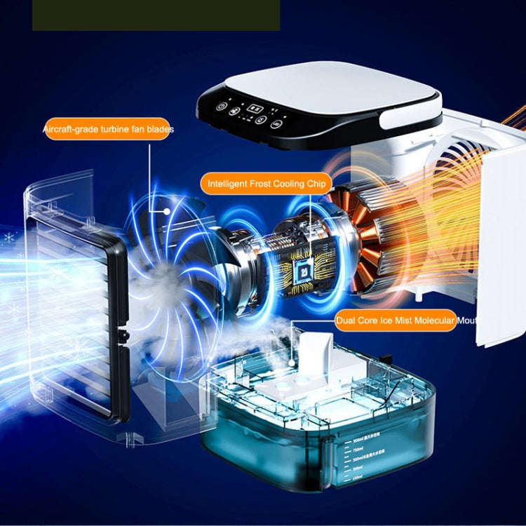 Desktop Mini Cold Air Fan Home Humidifier Dual Spray Air Conditioning Fan Without Plug