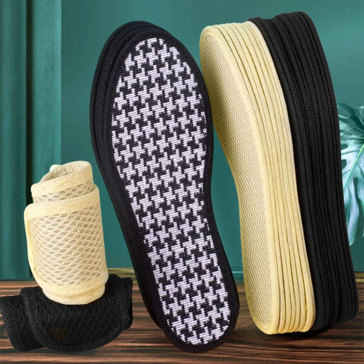 1pairs Bamboo Charcoal Deodorant Comfortable Soft Breathable Insole, Size: 45(Plaid)