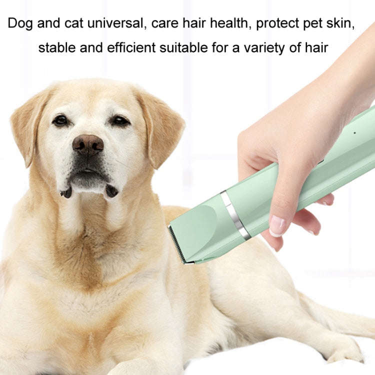 Pet Shaver Cat Dog Paw Hair Clipper Electric Fader, Color: 2 in 1 Green