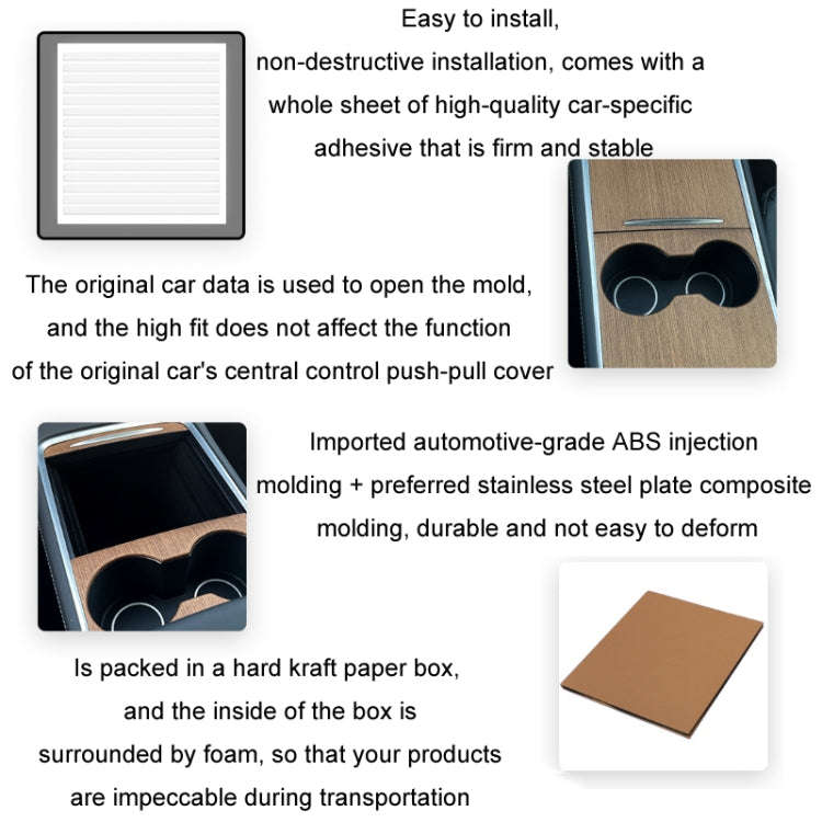 For Tesla Model3/Y Central Control Panel Modification Anti-Scratch Protective Sticker(Carbon Fibe...