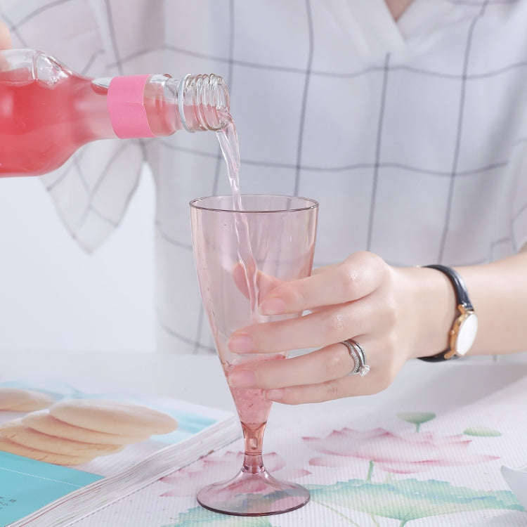5 Champagne Wine Glasses + Wine Bottle Set Transparent Plastic Cup for Picnics(Transparent Blue)