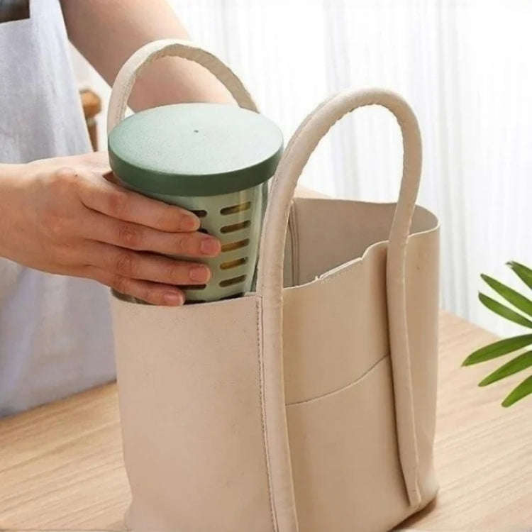600ml Fruit and Veggie Snack Cup with Lid and Fork Airtight Leak-proof Salad Box(Green)