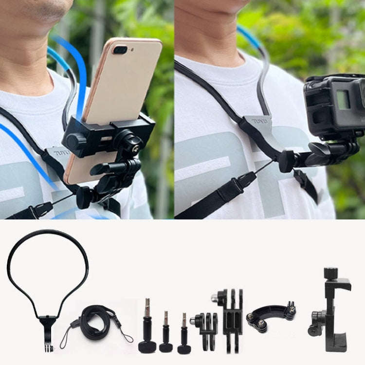 TUYU Camera Neck Holder Mobile Phone Chest Strap Mount  For Video Shooting//POV, Spec: Vertical +...
