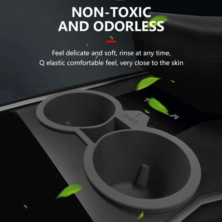 For Tesla Model3/Y Central Control Storage Silicone Cup Stopper(Grey)