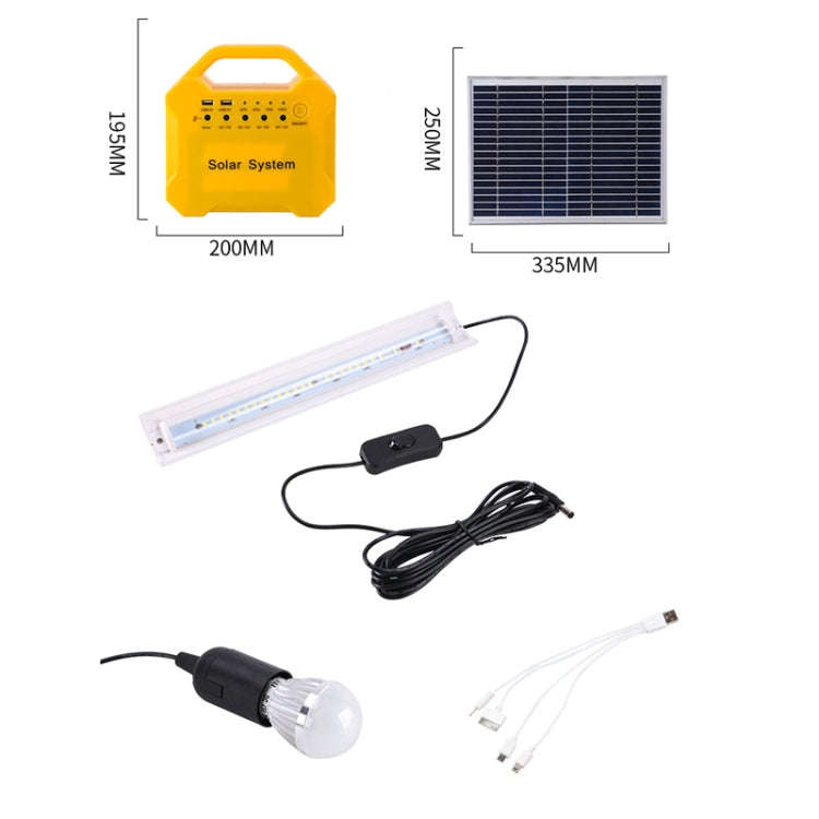 7AH 10W Solar Panel Emergency Light Rechargeable LED Solar Energy Kit