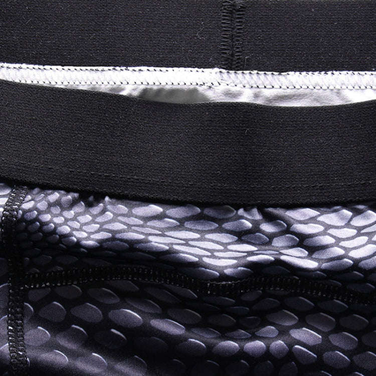 PRO Sports Tight Shorts Men Training Quick Drying Compression Pants, Size: S(Snake Scales)