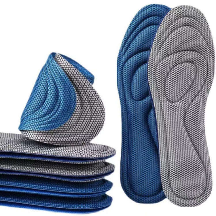 10pairs 5D Nano Antibacterial Deodorant Breathable Anti-Slip Massage Insole, Size: 41-42(Navy Blue)