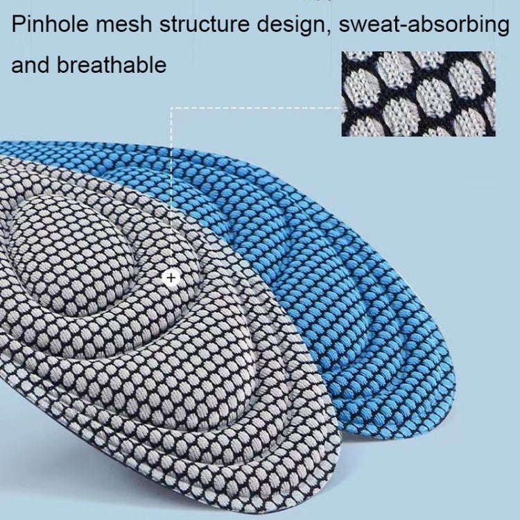 10pairs 5D Nano Antibacterial Deodorant Breathable Anti-Slip Massage Insole, Size: 45-46(Gray)