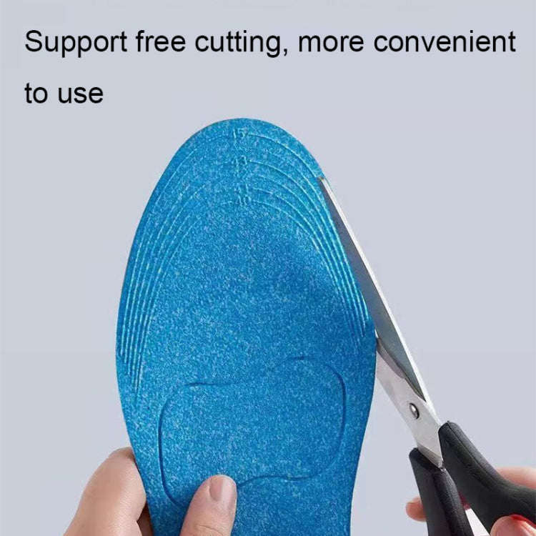 10pairs 5D Nano Antibacterial Deodorant Breathable Anti-Slip Massage Insole, Size: 45-46(Gray)