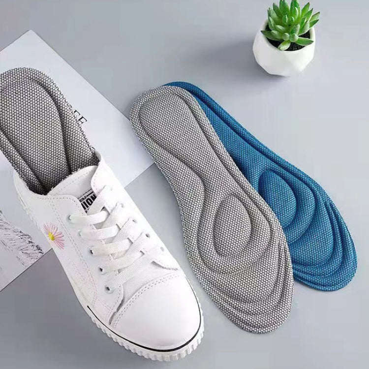 10pairs 5D Nano Antibacterial Deodorant Breathable Anti-Slip Massage Insole, Size: 45-46(Gray)