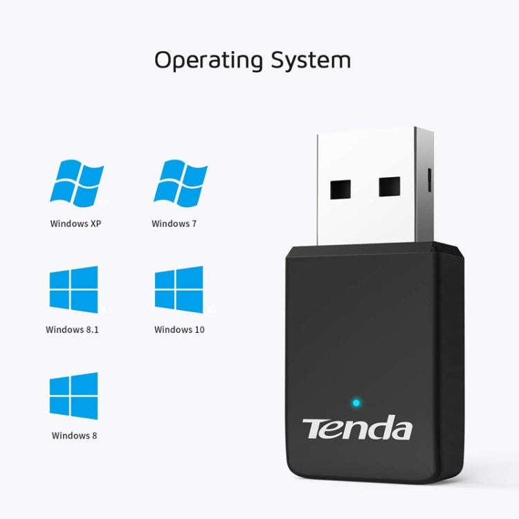 Tenda U9 650Mbs Drive-Free USB Wireless Network Card 5G Dual Band Desktop Laptop WiFi Receiver