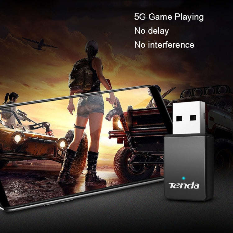 Tenda U9 650Mbs Drive-Free USB Wireless Network Card 5G Dual Band Desktop Laptop WiFi Receiver